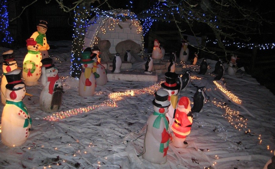 Snowmen and an igloo